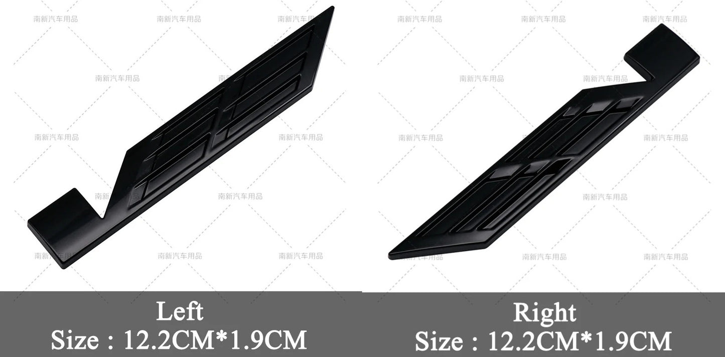 Metallic sticker for Cadillac rear side badge boots, trunk V badge, all black.