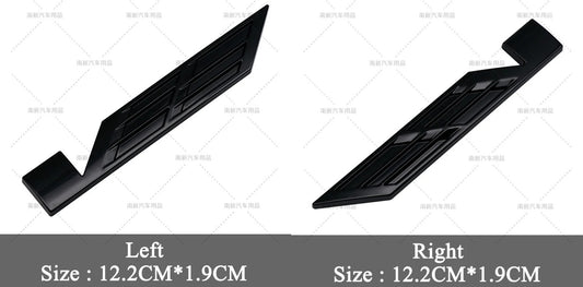 Metallic sticker for Cadillac rear side badge boots, trunk V badge, all black.