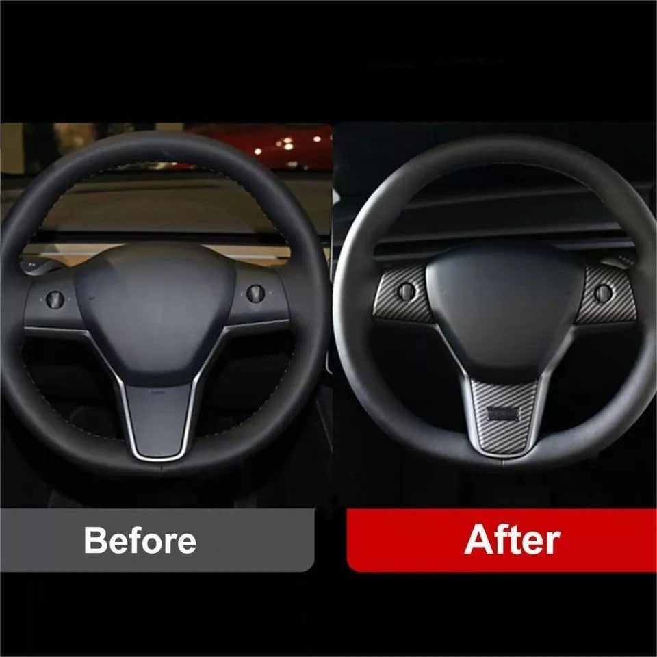 Suitable for 17-2023 Model 3 & for Model Y MATT Carbon Fiber Wheel Trim for Co - n