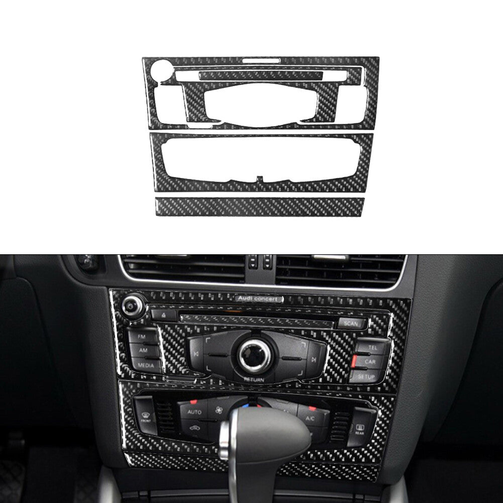4pcs Carbon Fiber Iinner Door Panel Cover Trim For Highlander 2008-2013 v