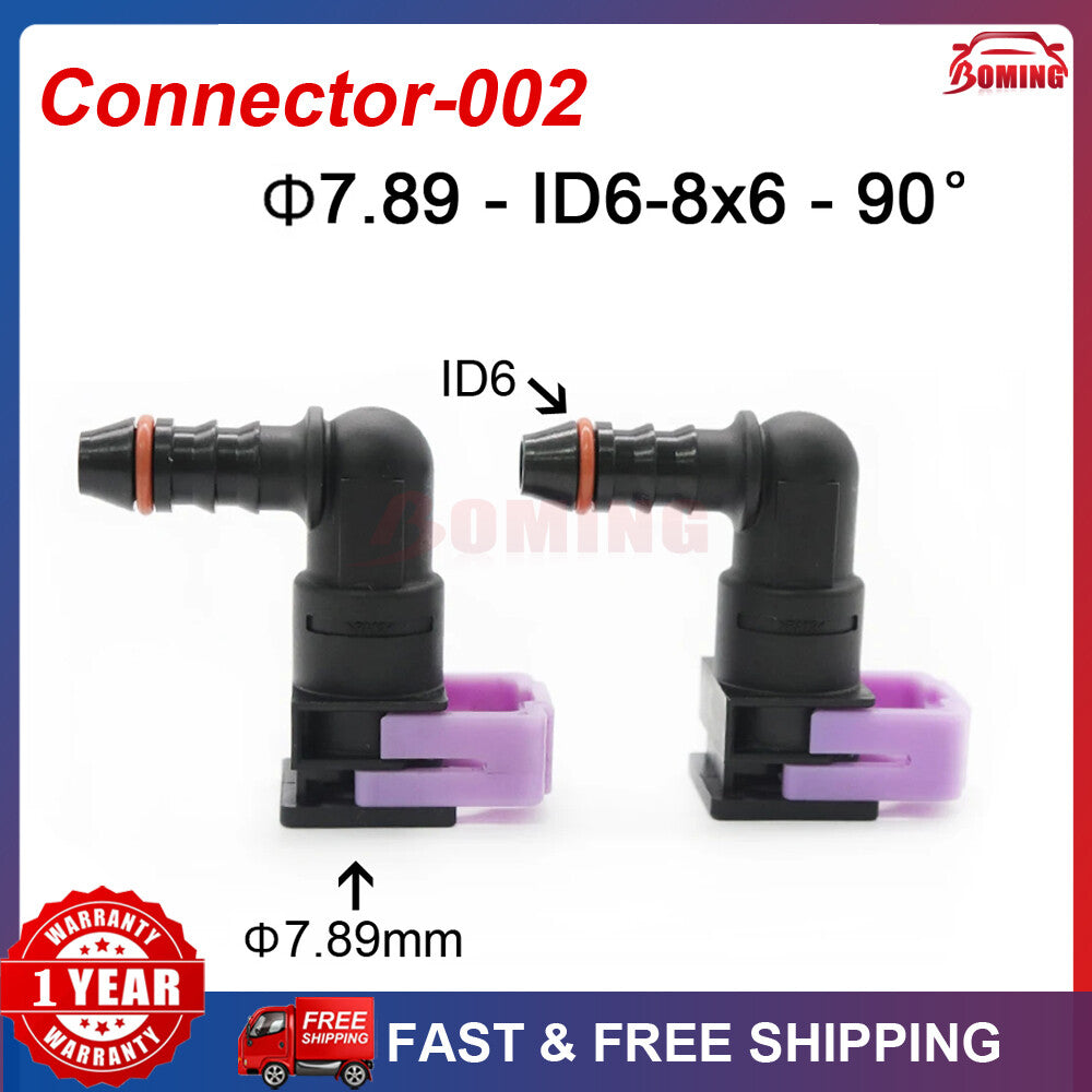 7.89mm 7.89 ID6 8x6 90¡ã Fuel Line Hose Pipe Quick Release Female Connector 2PCS Q