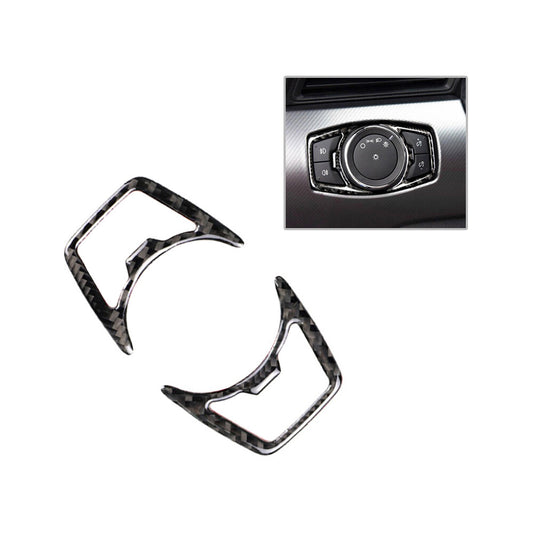 Car Headlight Switch Cover Frame Trim Carbon Fiber for Mustang 2015-2019