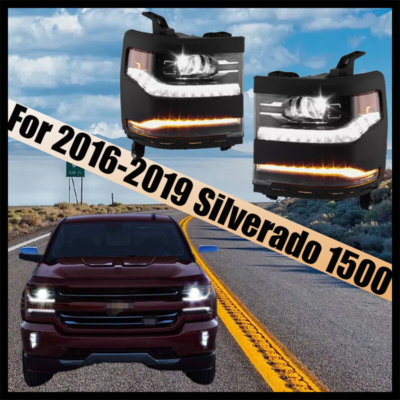 For 2016-2019 Silverado 1500 HID/LED LED Projector Headlights n