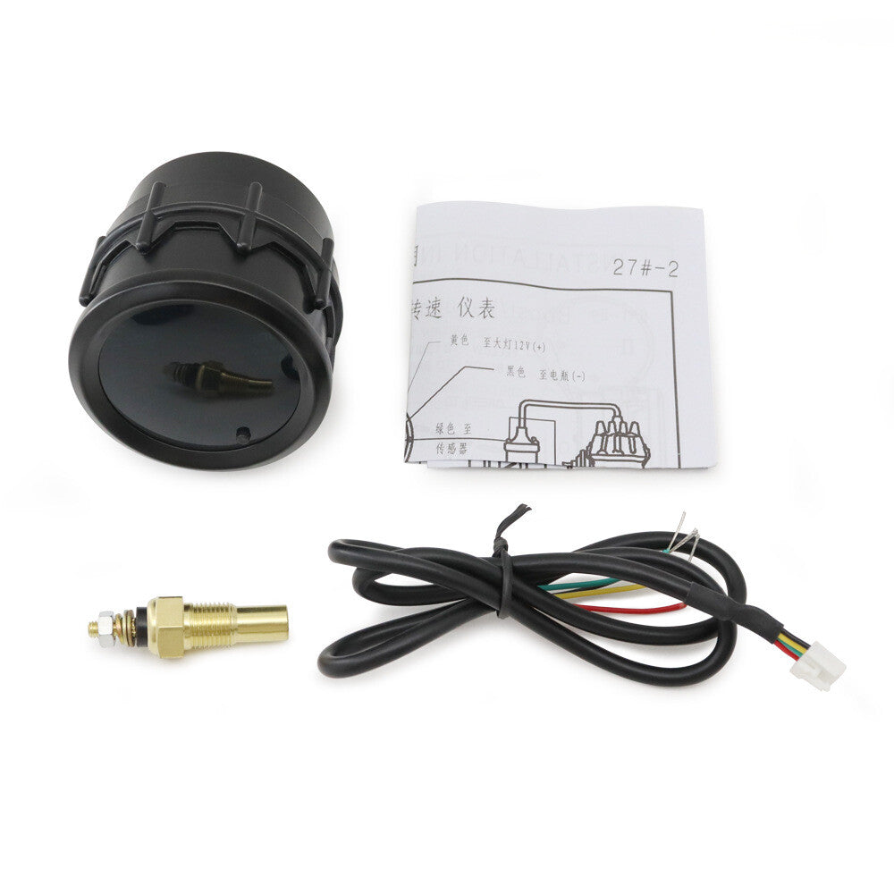 2''52mm Water Temp Gauge Meter W/ 1/8 NPT Temp Sensor 100-300¨H 7 Color LED Q