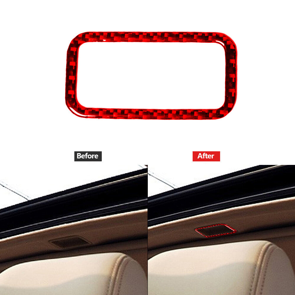 Red Carbon Fiber Skylight Handle Decorative Trim Cover for Subaru Forester 05-08