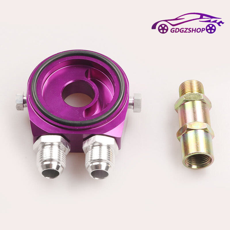 M20x1.5 Universal Aluminum 10AN Oil Filter Cooler Sandwich Plate Adapter 1/8 NPT Q