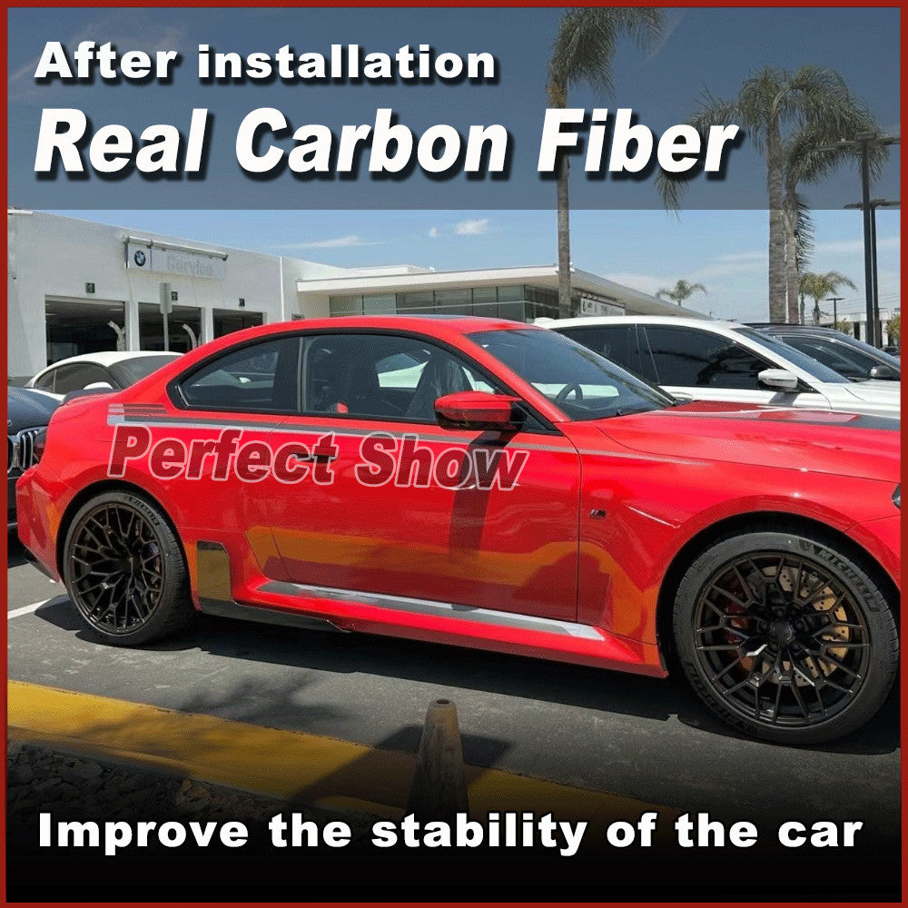 Fit For BWM G87 M2 2022-2024 REALCarbon Fiber Side Skirt Winglets Extention Lip