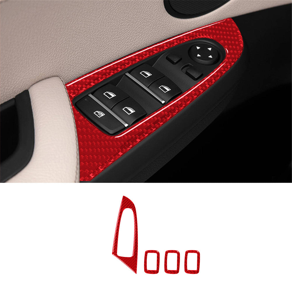 Red Carbon Fiber Gear Shift Outer Frame Trim for Jetta Sedan 2011-14 v