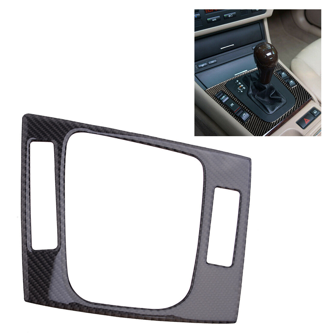 Carbon Fiber Gear Shift Panel Frame Cover Trim Fit for 3 E46 New v