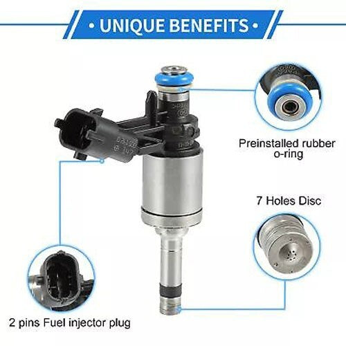 BB5E-9F593-AA Fuel Injector for Ford Edge 2012-2014 2.0L Black 4 Pcs