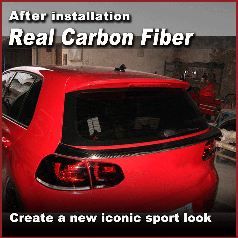 for VW for Golf 6 VI MK6 GTI R20 2010-13 REAL CARBON Rear Middle Spoiler Boot Wing