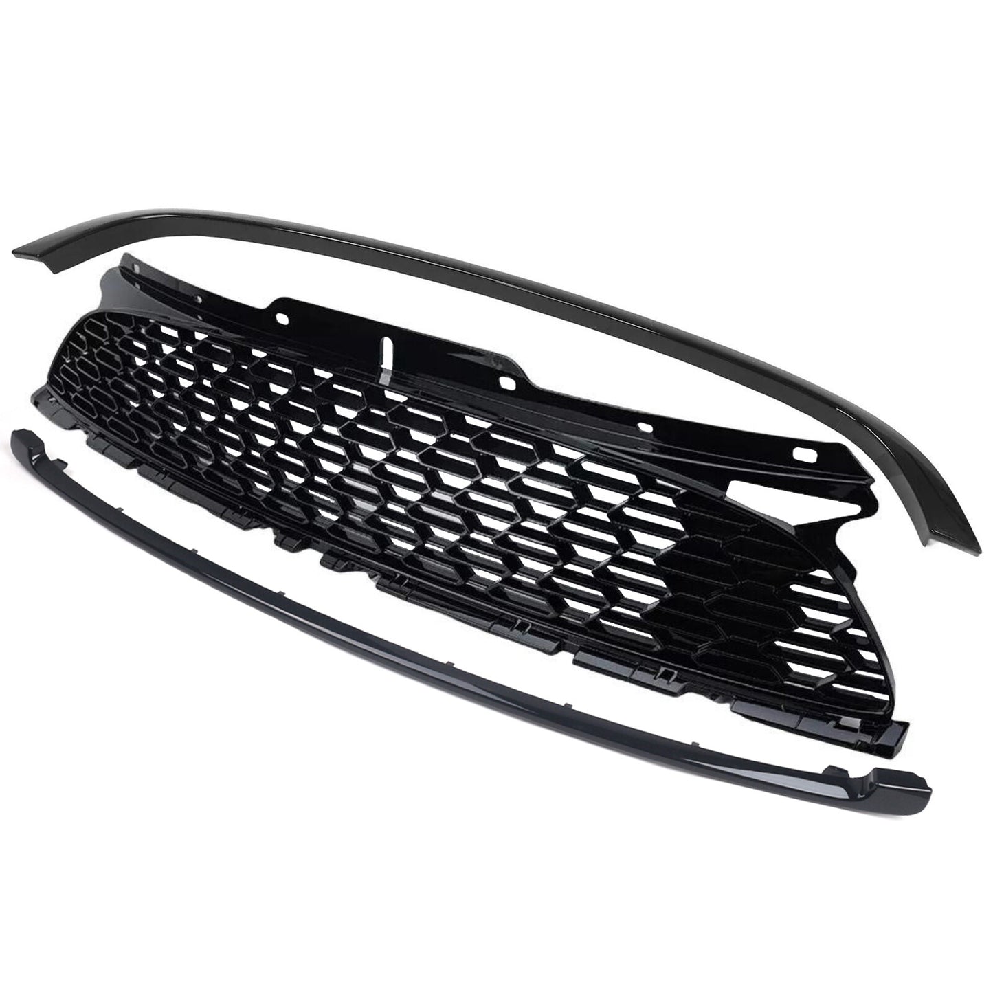 for Mini Cooper S R55 R56 R57 R58 2007-2015 Front Grille +Hood Molding Trim Set