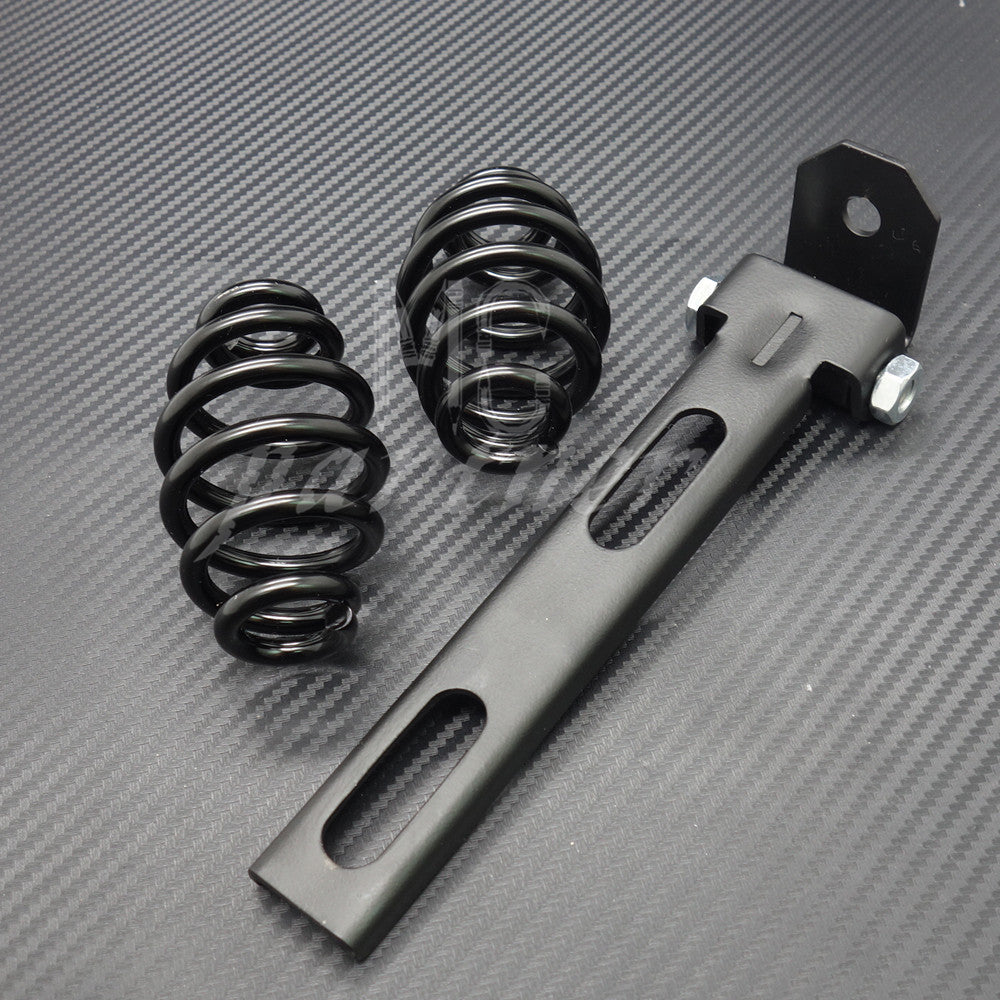 Black Solo for Seat 3 Springs Bracket Mounting Kit for Harley Chopper Bobber Custom