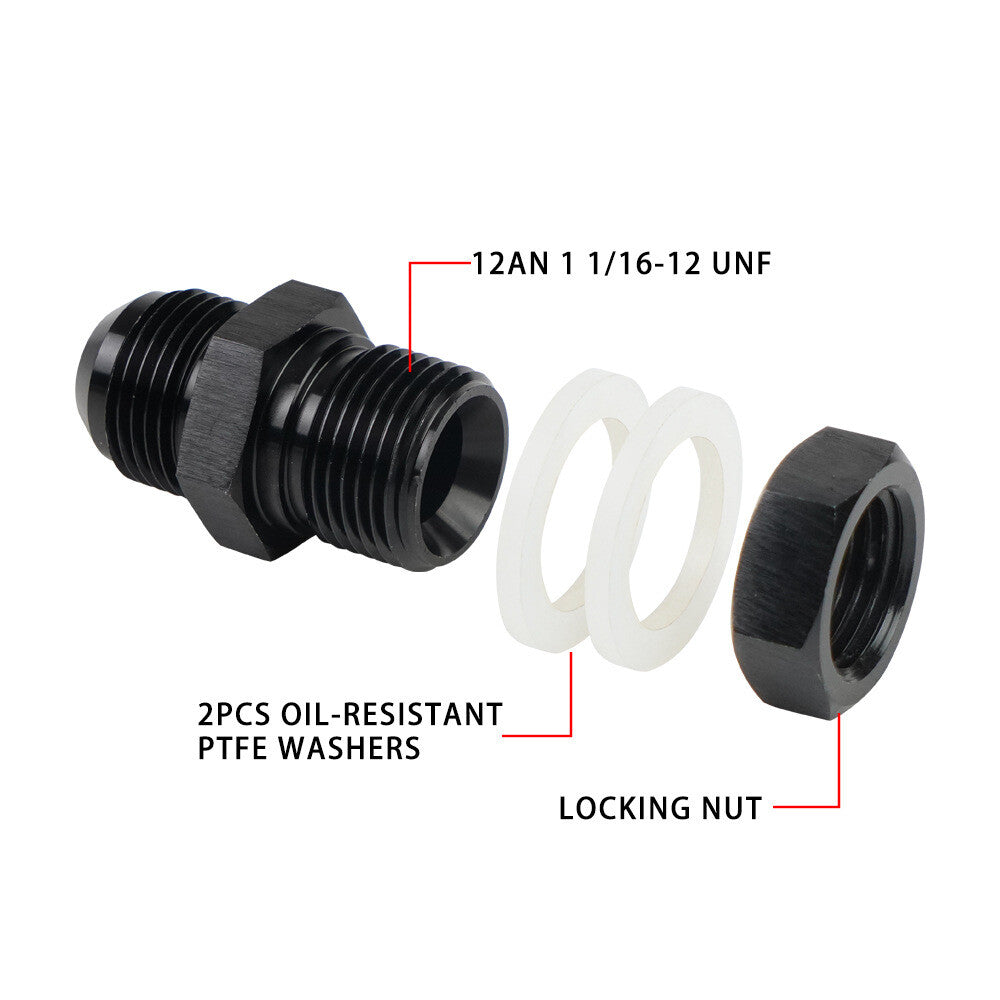 1 piece male connector 12AN bulk connector fuel cell accessories adapter aluminum straight-line connector