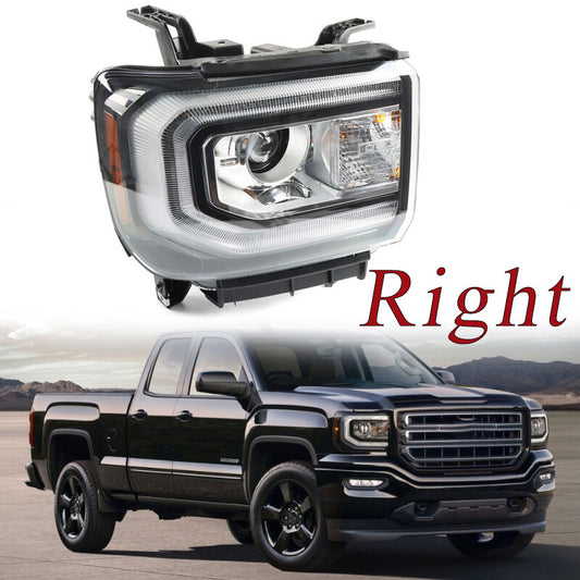 Headlight For 2016-2018 for GMC Sierra1500 LED DRL Projector Right Side HID/Xenon
