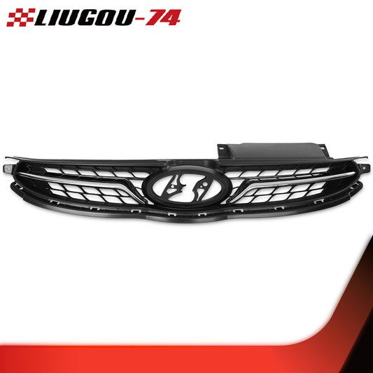 Front Grille Grill Assembly 3FGT15 Fits 2011 2012 2013 for Hyundai for Elantra Silver - v