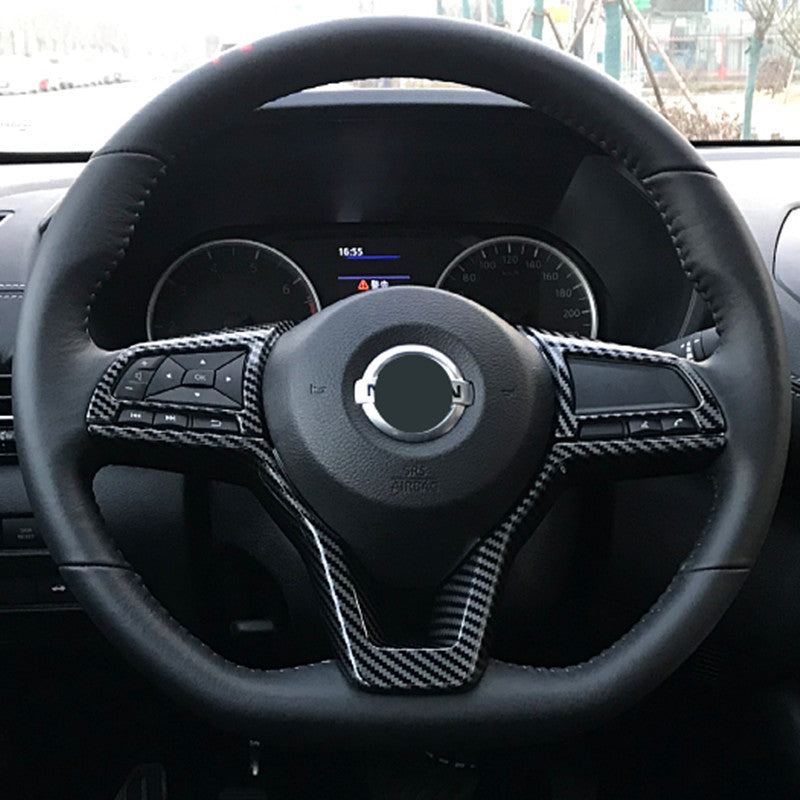 Carbon Fiber Look Inner Steering Wheel Moulding Trim 3P for Nissan Versa 20-2023
