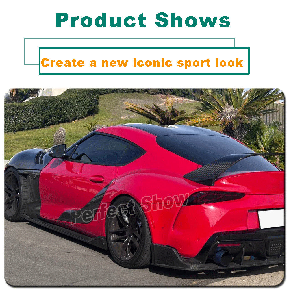 Fit for Toyota Supra 2019-21 Real Carbon Fiber Side Skirt Extension Lip Spoiler