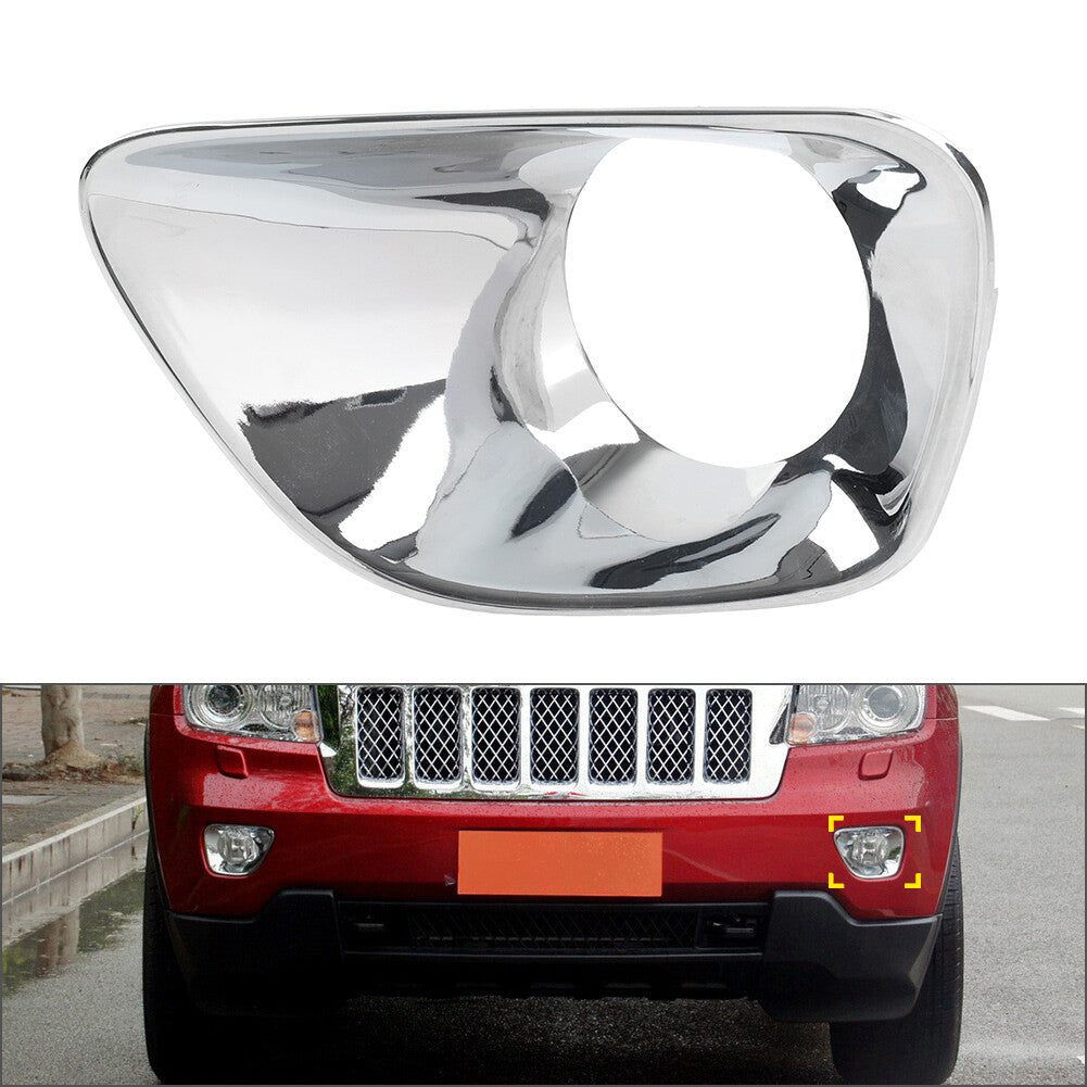 Fog Light Bezel Fog Lamp Cover Chrome Trim for Jeep Grand Cherokee 2011-2013 11