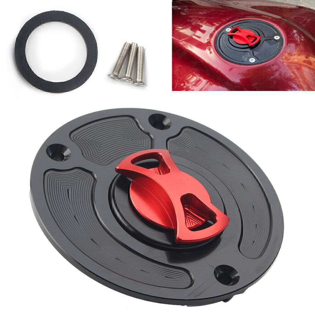 Fit for Kawasaki ZX10R ZX9R Red 1x Motorbike Fuel Gas Tank Cap Cover Keyless Q