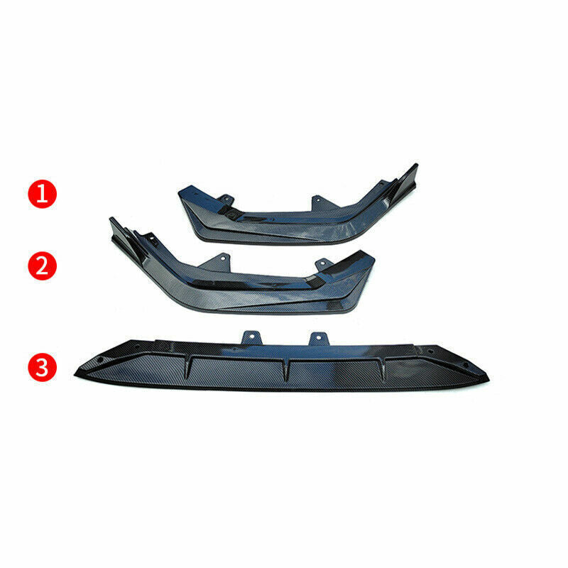 for Honda for Civic 2022-23 Carbon Fiber Front Bumper Body Splitter Spoiler Lip Kit