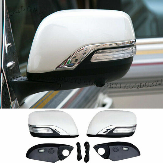 Pearl White Rear-View Mirror Cover Replace for Toyota for Land Cruiser LC200 2016-21