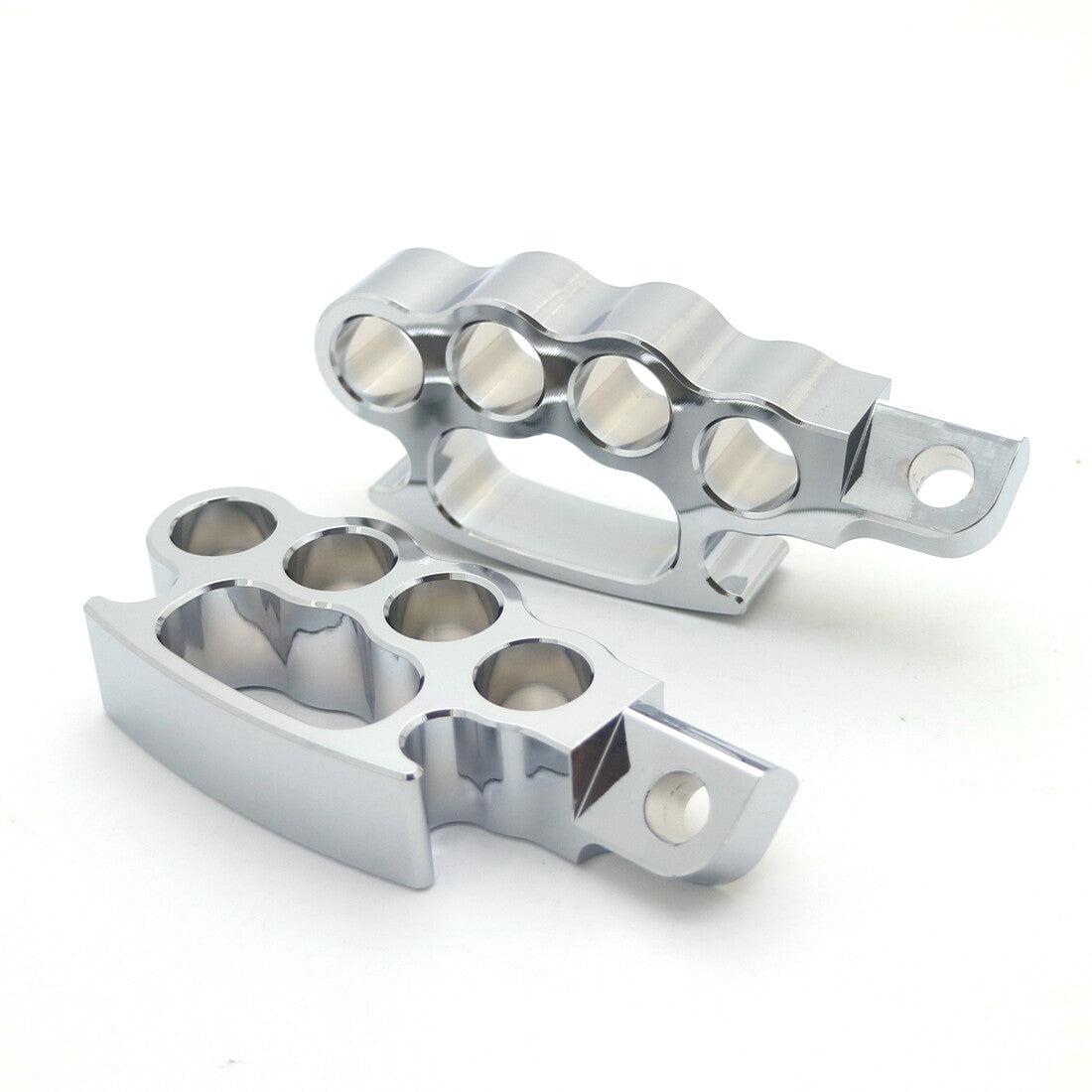 Chrome Control Foot Pegs Flying Knuckle Pegs for Harley Sportster Dyna Softail Q