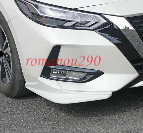 for Nissan Sentra 2020-2023 ABS White Front Bumper Side Corner Spoiler Trim 2pcs