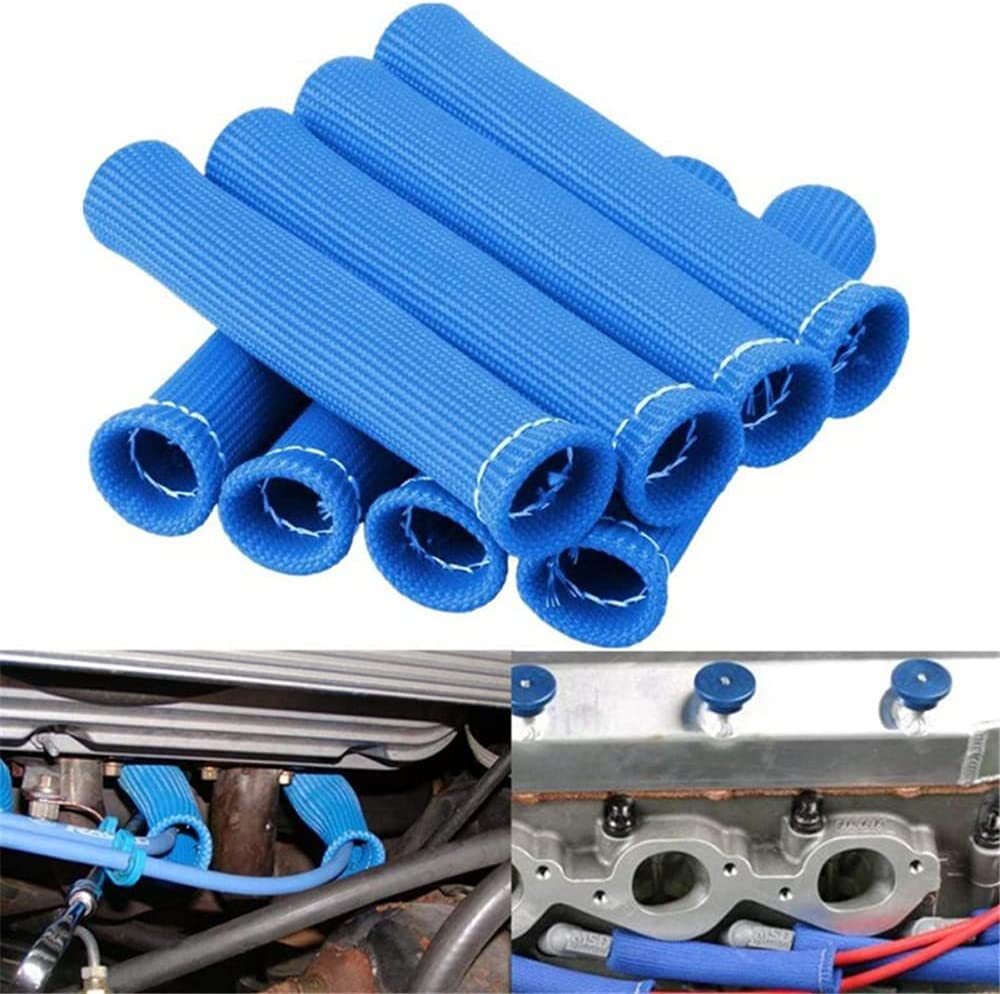 8-Pack Blue 2500¡ã Spark Plug Wire Shoe Heat Insulation Protection Cover SBC BBC