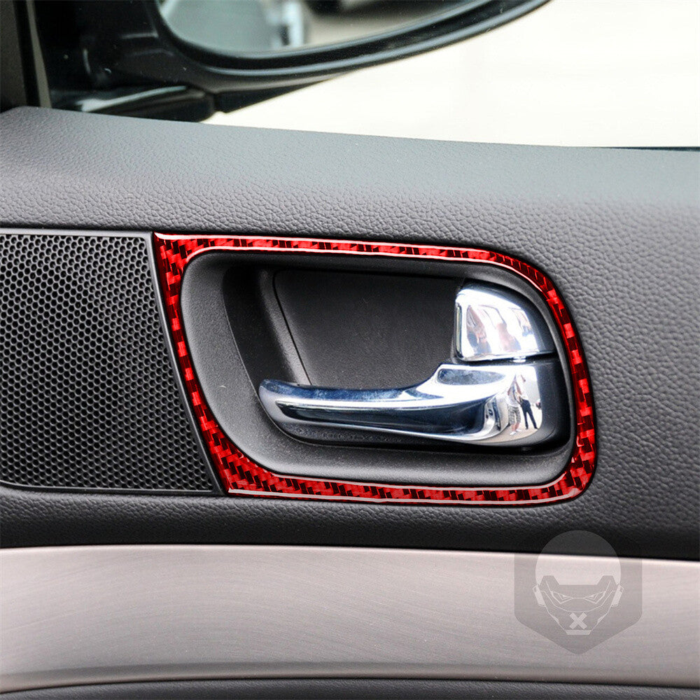 4¡ÁRed Carbon Fiber Interior Door Handle Bowl Trim Fit for Infiniti G37 2007-2013