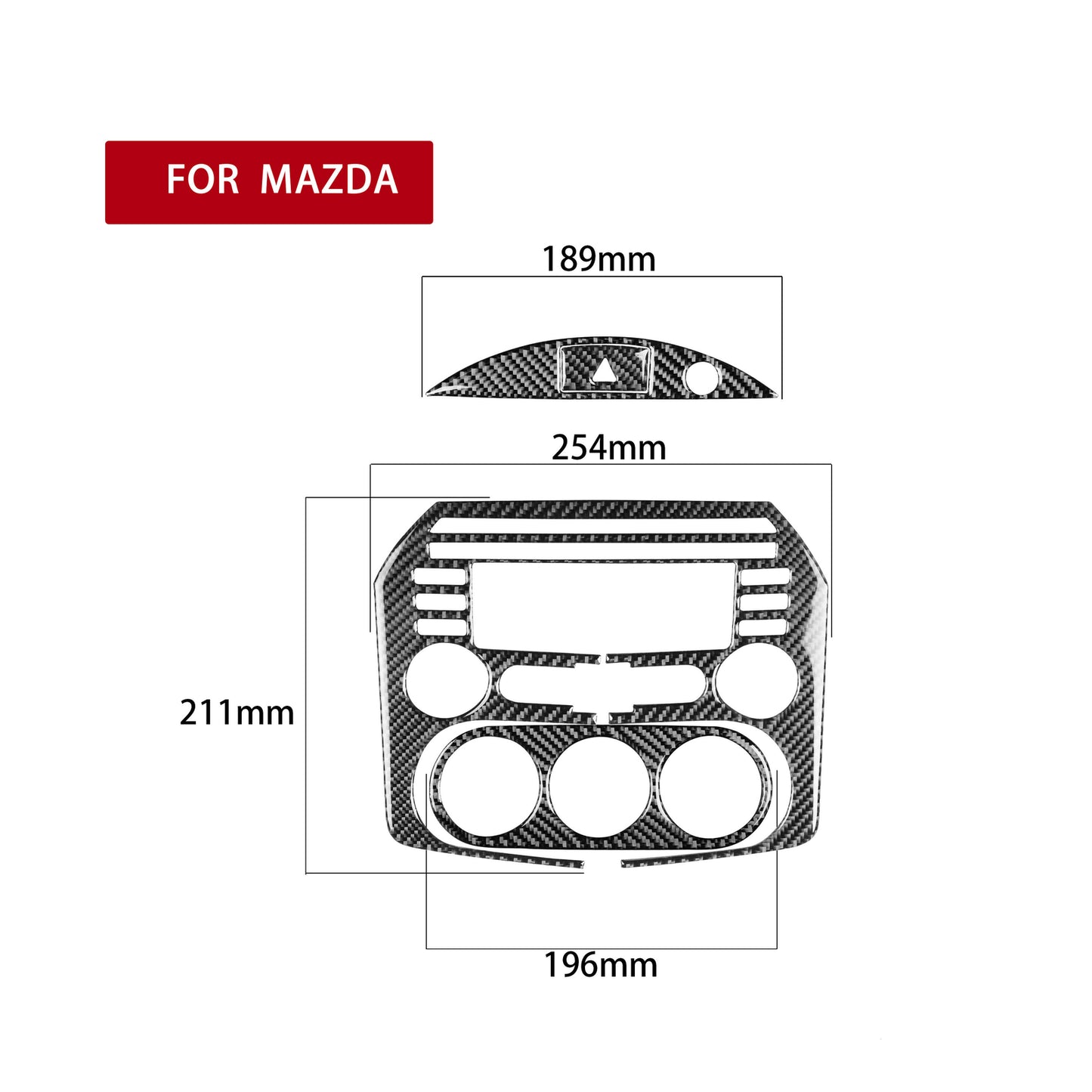 3X Carbon Fiber Speedmeter Below Decorative Trim Cover for Honda for Civic Coupe v