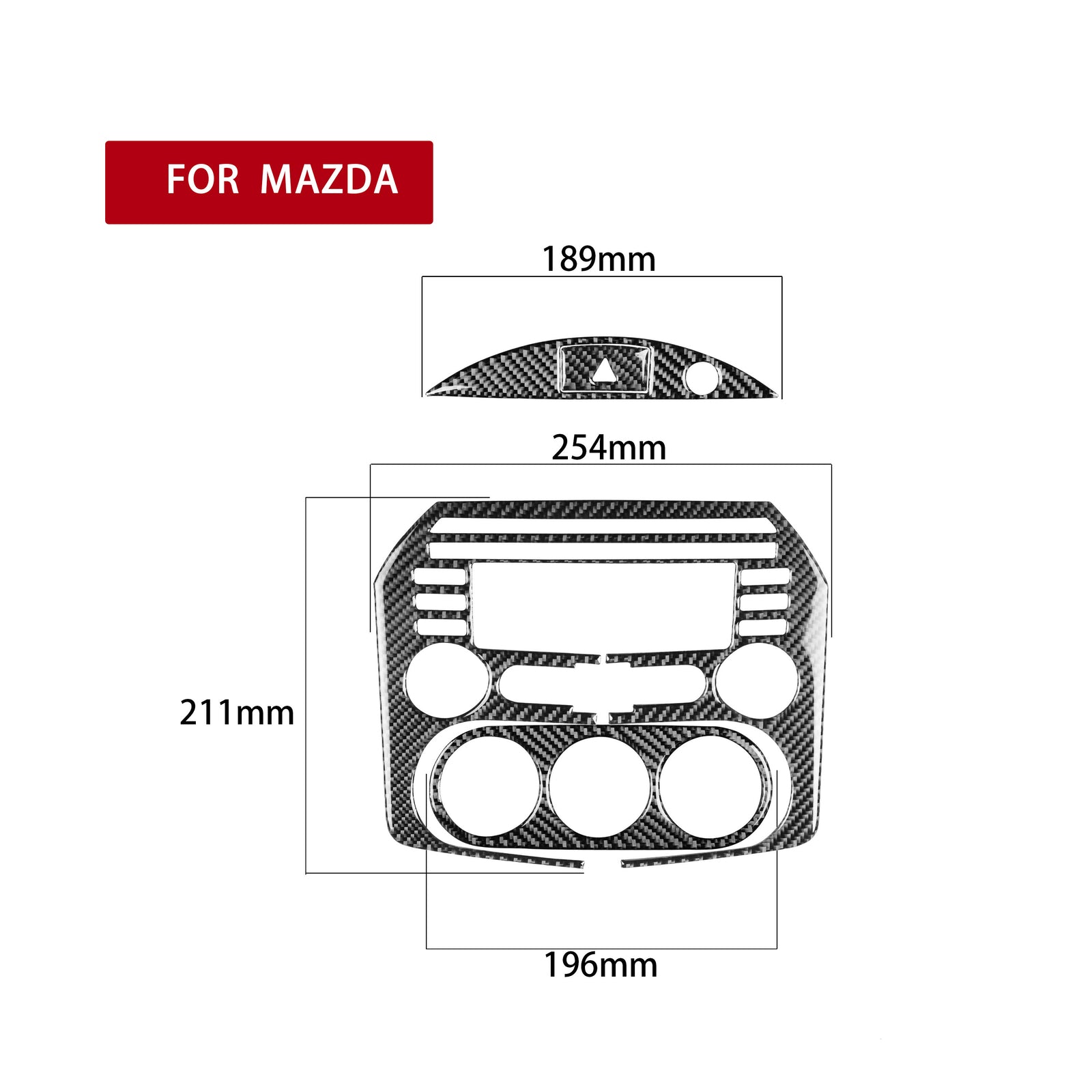 3X Carbon Fiber Speedmeter Below Decorative Trim Cover for Honda for Civic Coupe v