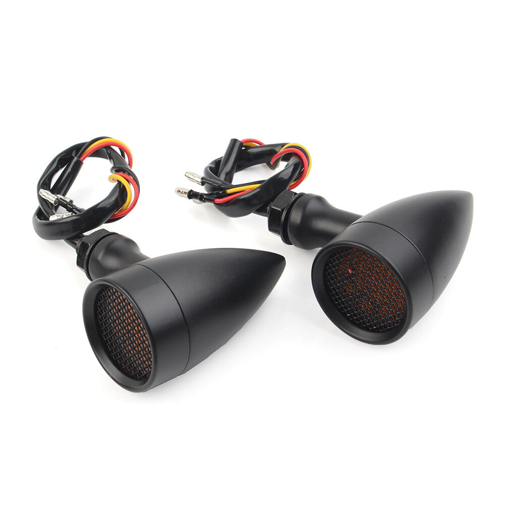 Motorcycle Turn Signal Amber LED Blinker Indicator Light for Harley for Honda Black Q
