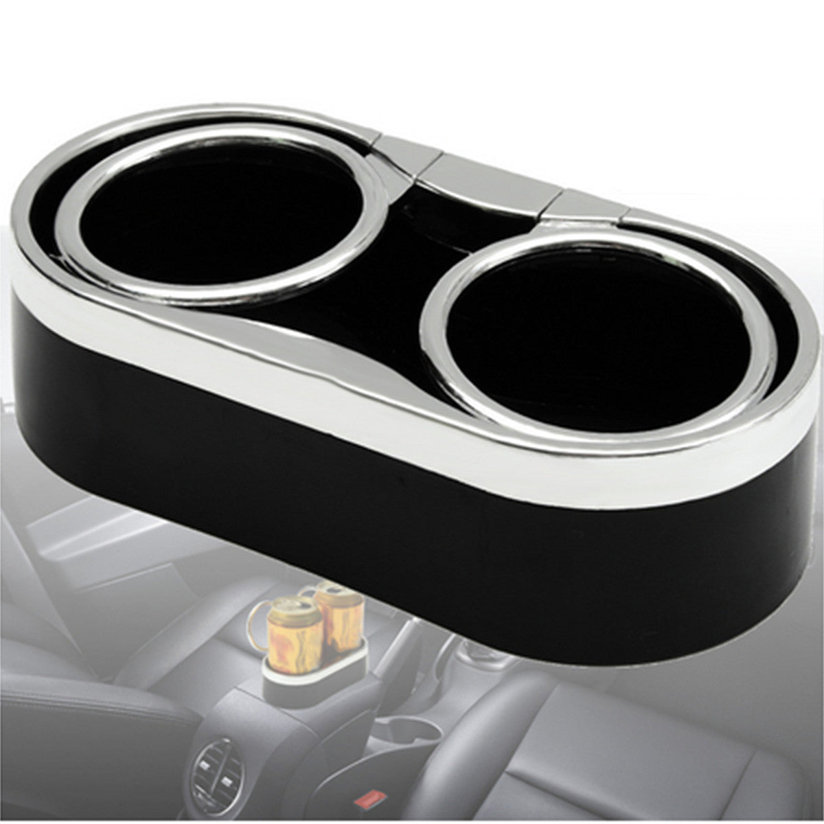 Dual Cup Holder Fits For Car Center Console Dashboard Mount Interior Accessorie Q