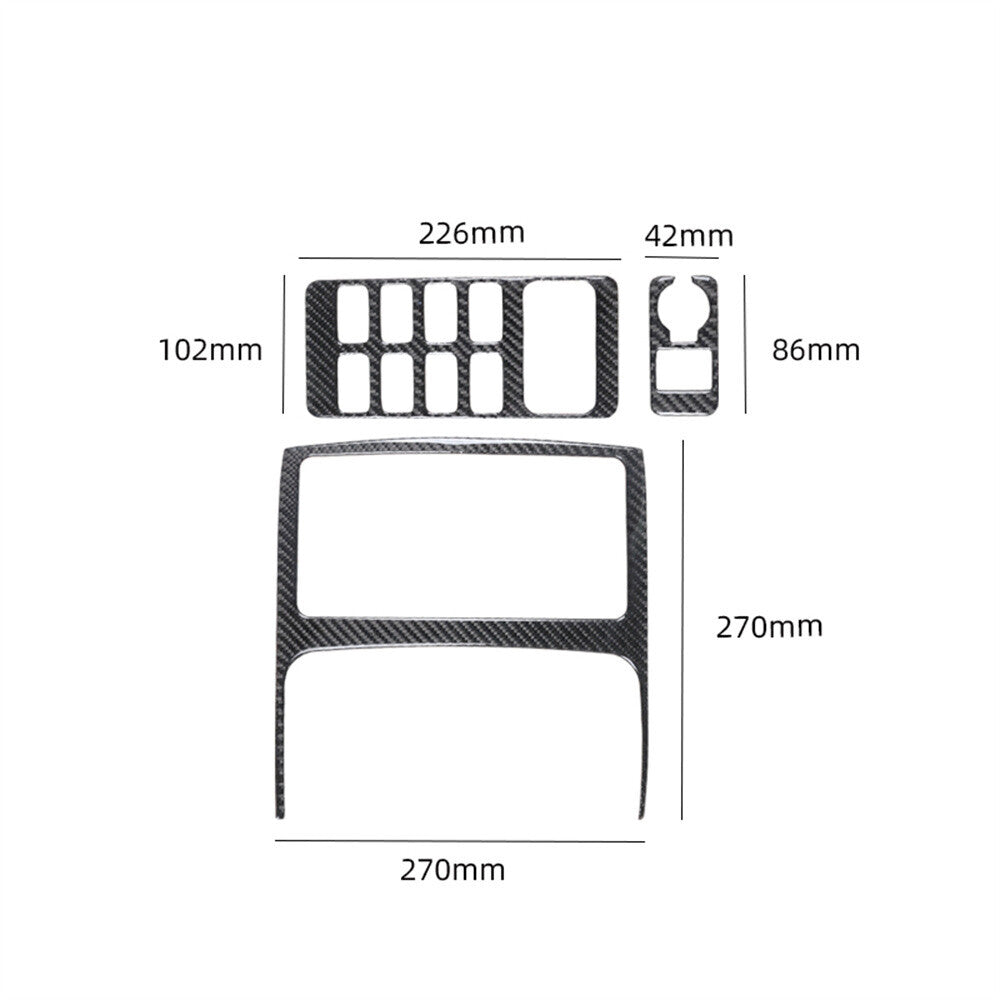 3¡ÁCarbon Fiber Central Control Button Set Trim Kit For Toyot@ FJ Cruiser 2007-21