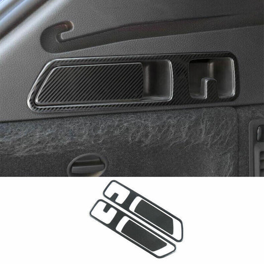 for Audi Q5 2018-23 Carbon Fiber Steel Inner Rear Door Trunk Hook Cover Trim 4P