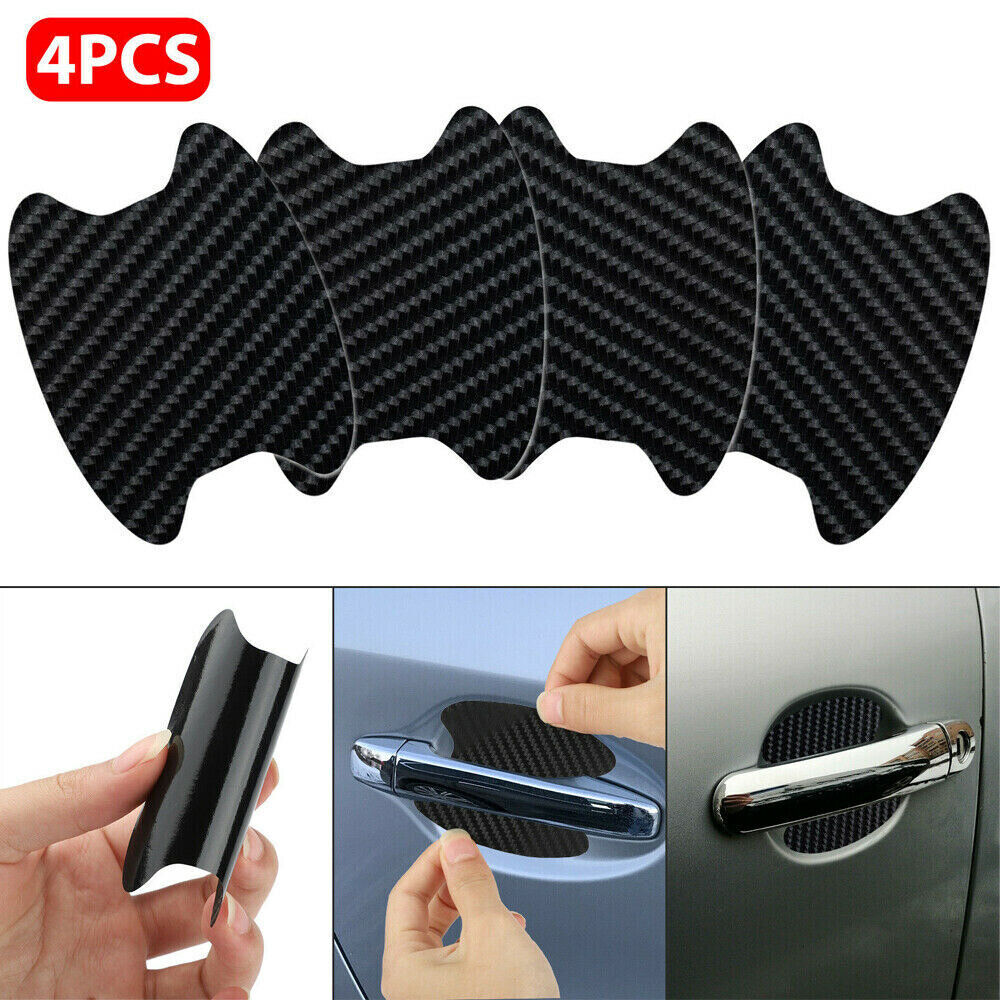 NEW Carbon Fiber 4pcs Car Door Handle Protector Film Anti-Scratch Stickers 8.5CM