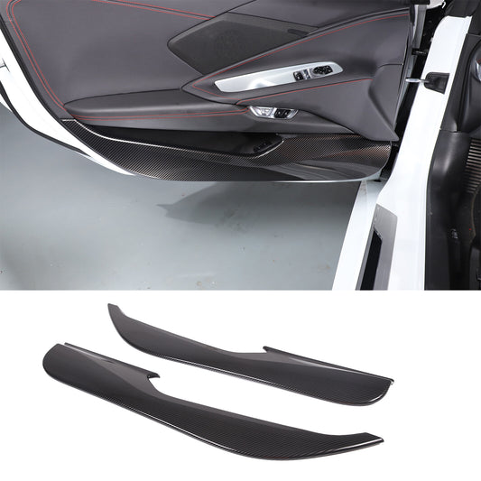Carbon Look interior door kick guard cover for Corvette C8 Stingray 2020 - 2024