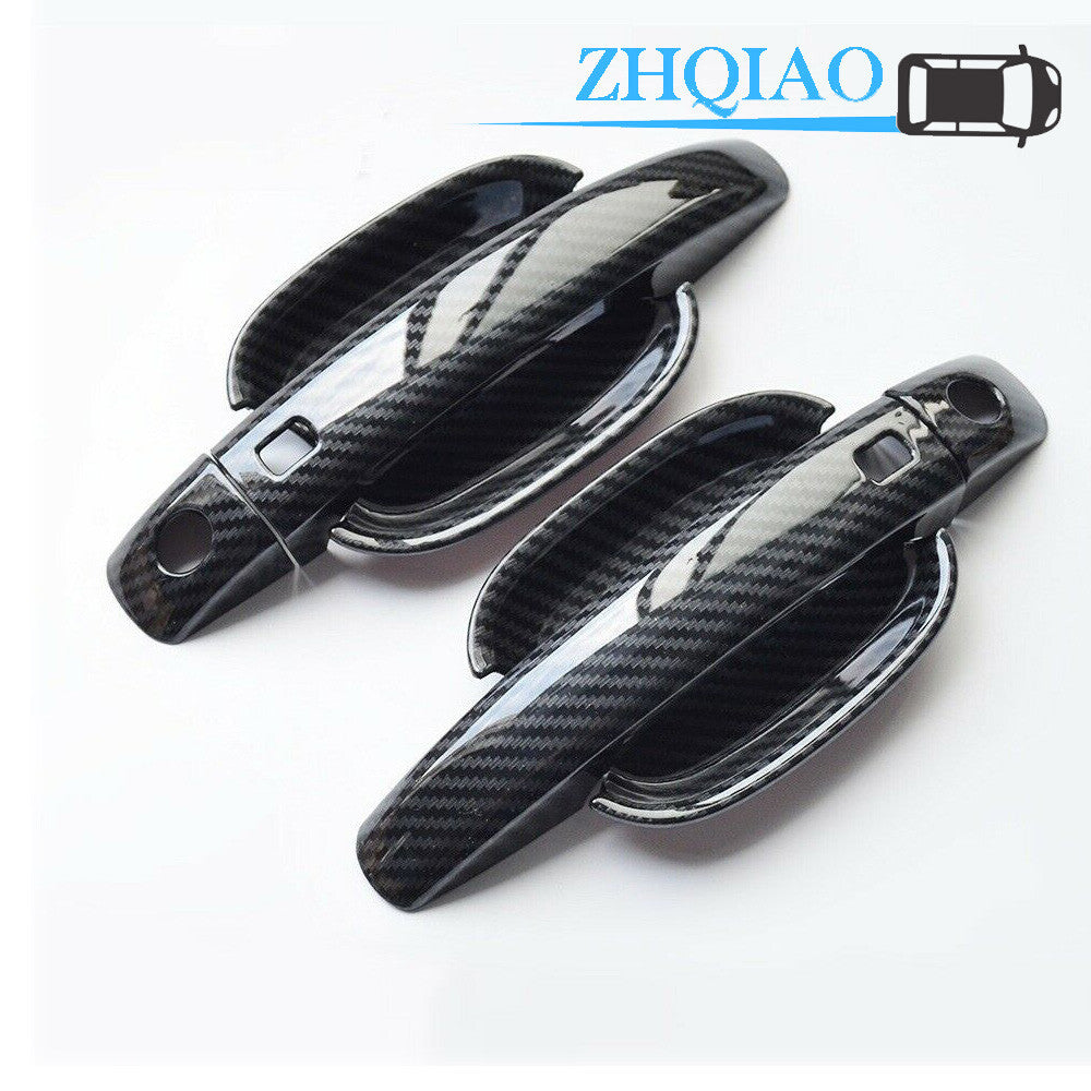 Carbon Fiber Printed Door Handle Bowl Sticker Cover Trim Fit for Audi A4 2009-2016