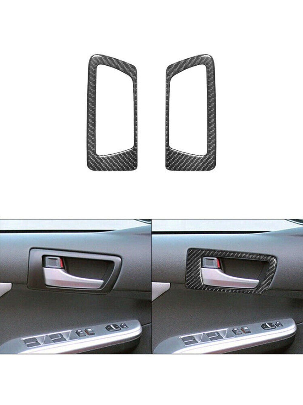 2Carbon Fiber Front Door Handle Panel Trim Cover for Camry 2012-2014 New n