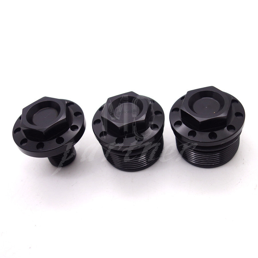CNC Anodized Fork Tube Cap Bolt W/ Steering Stem Bolt for Harley FXR FXD 883 Q