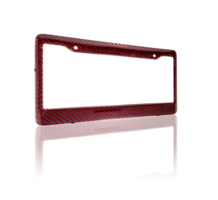 Car license plate frame cover hood trunk red carbon fiber suitable for Jeep