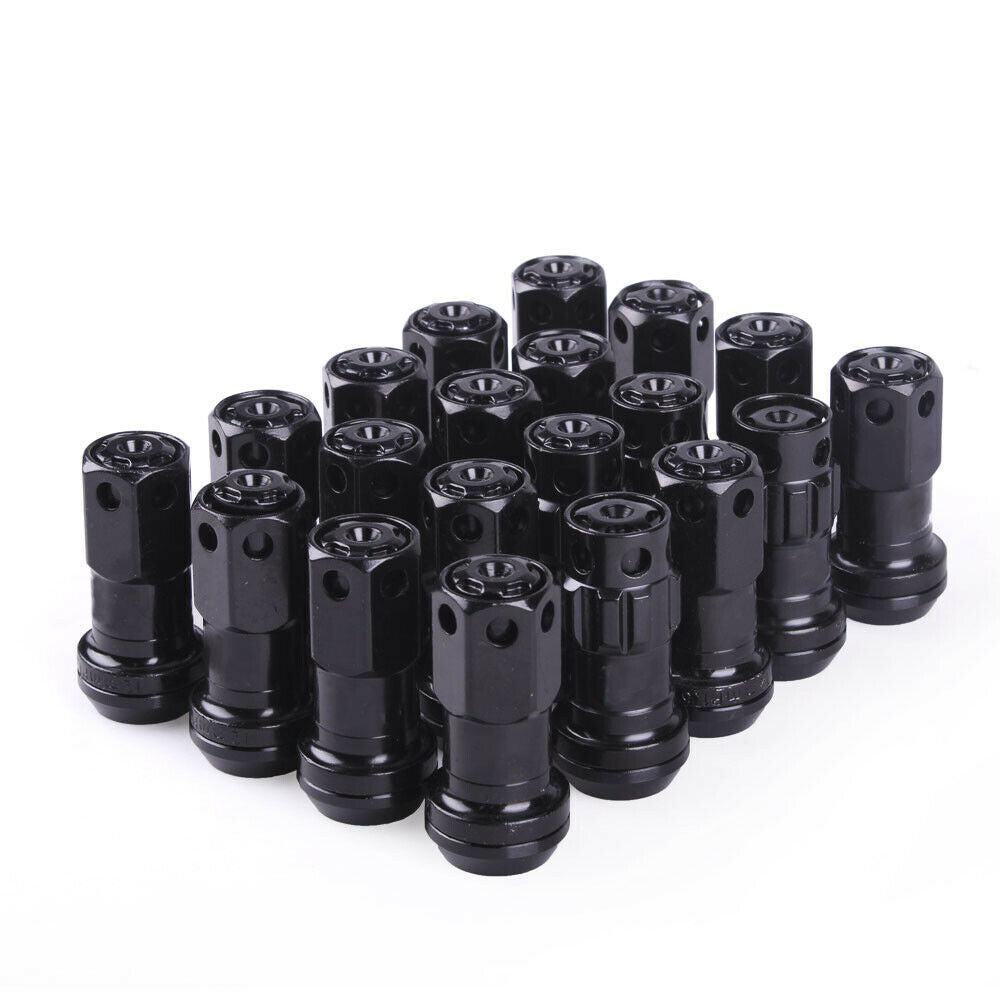 20pcs Black M12 x 1.25 mm Composite Close End Heavy Duty Wheel Lug Nuts R40 Q