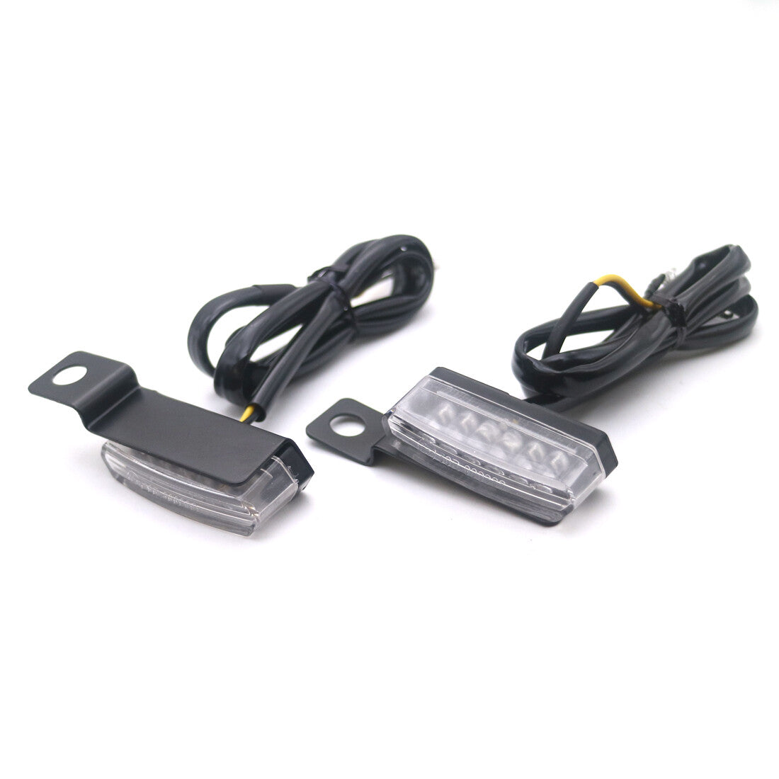 Black for Mini LED Brake Clutch Lever Mount Turn Signal Lights for Harley for Honda Cafe Q