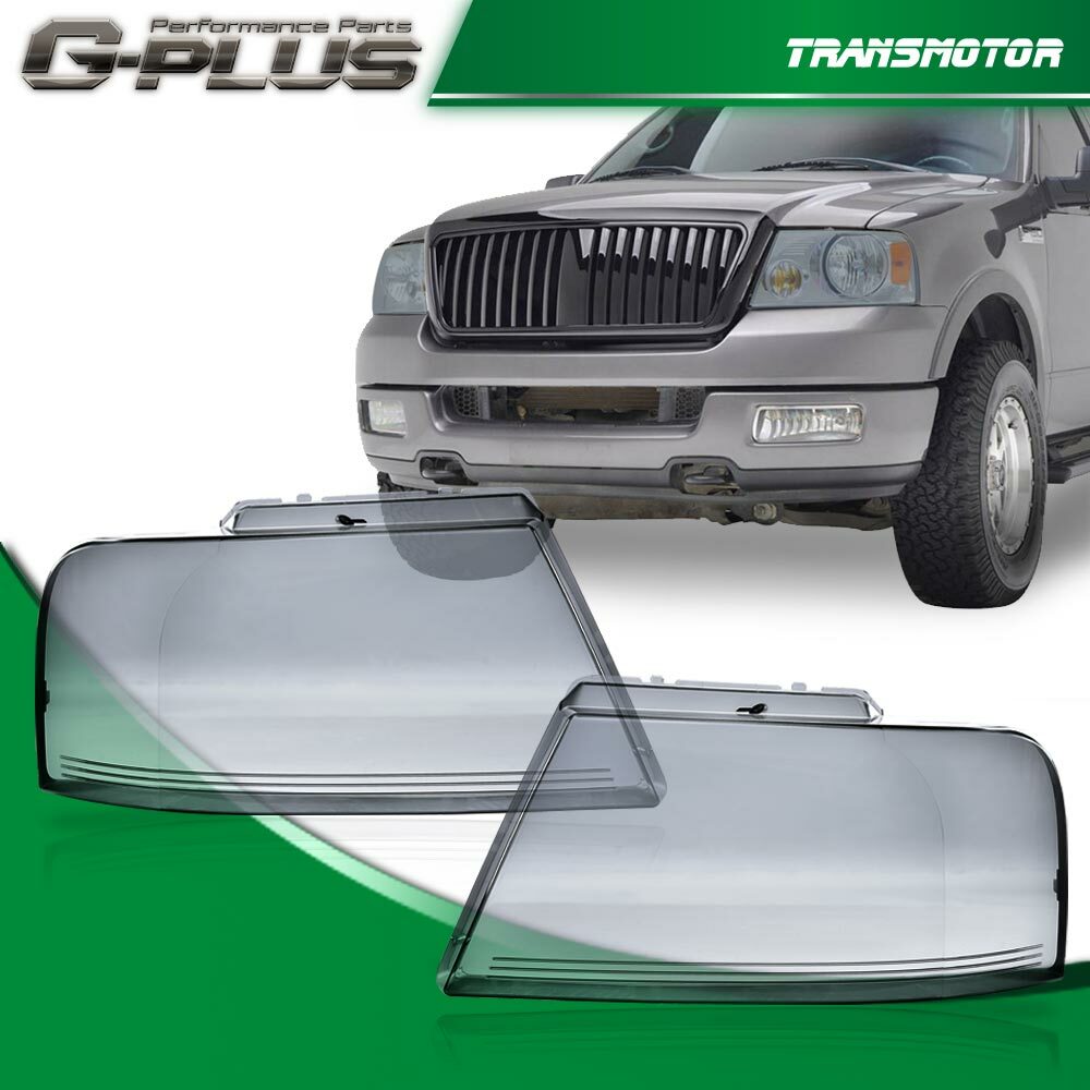 Fits 2004 - 2008 F150 for Lincoln Mark LT Smoke Headlight Headlamp Replacement Lens - v