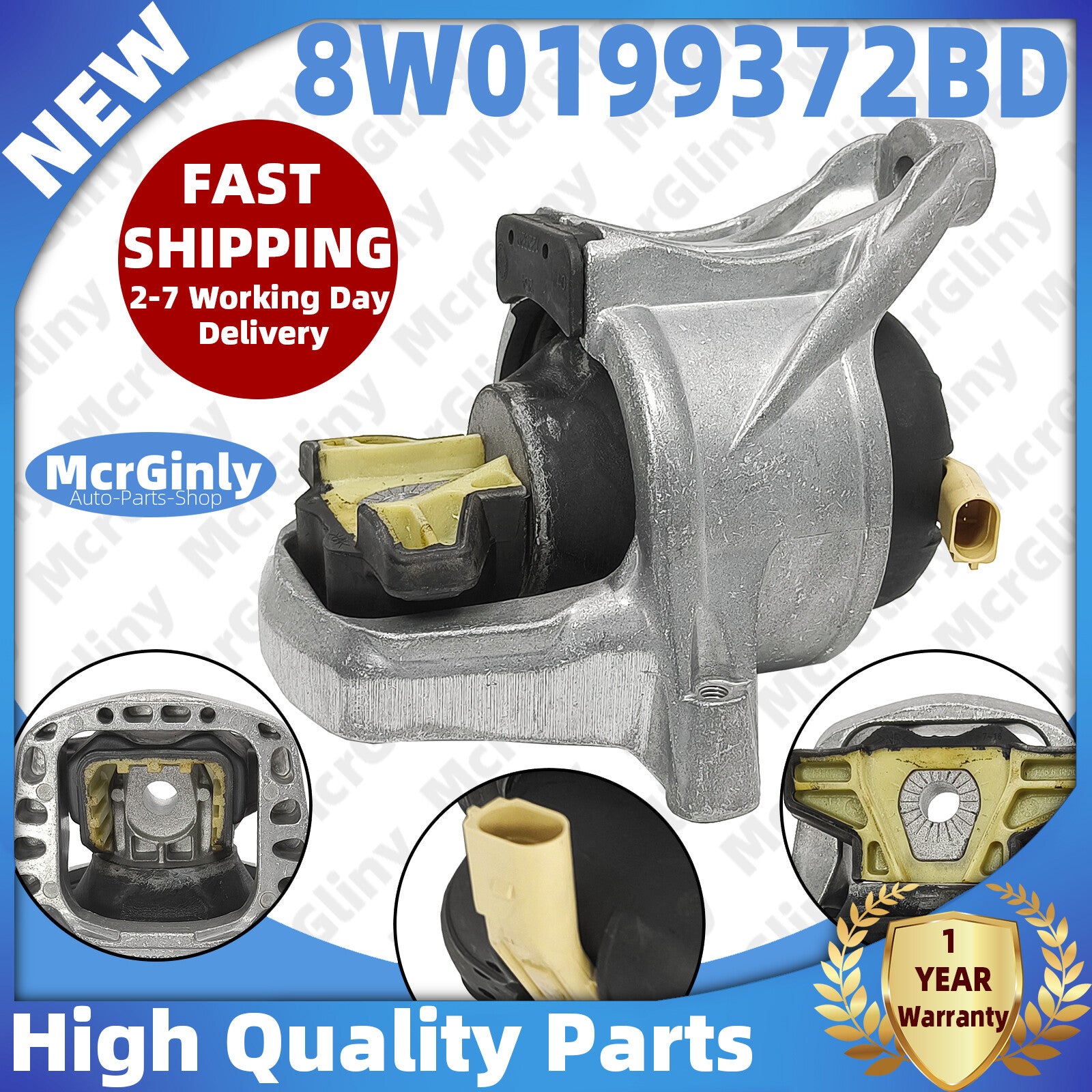Right-side 2.0T hydraulic engine mount suitable for 2017-2024 for Audi A4 A5 Q5 8W0199372BD- n