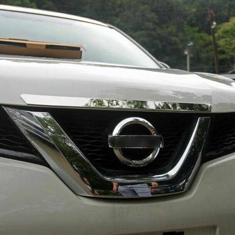 for Nissan Rogue 2014-2020 Chrome Stainless Front Engine Hood Grille Cover Trim
