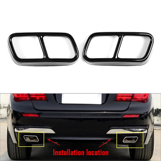 for BMW F01 7 Series 2009-14 10 Rear Tail Muffler Exhaust Pipe Output Cover Trim Q