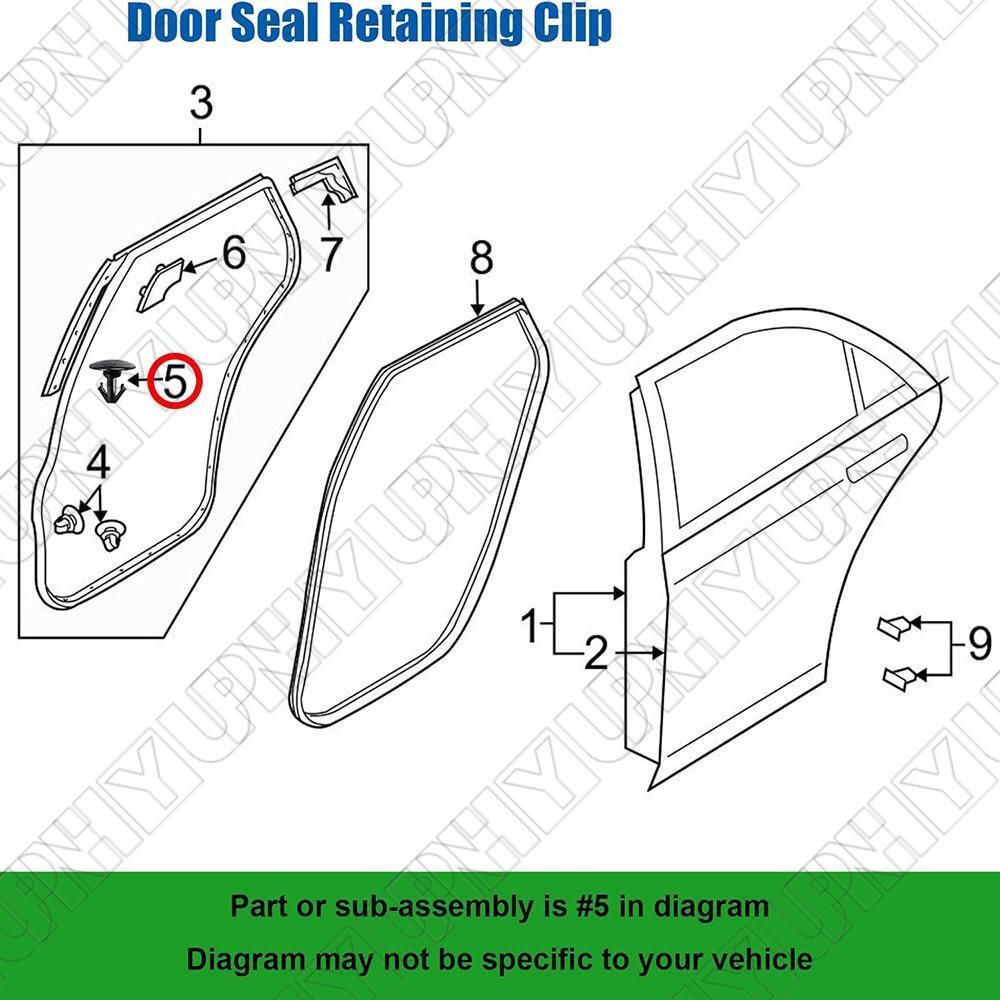 10 Pcs 80850-89922 Weatherstrip Retaining Clips for Nissan Murano Versa for Infiniti