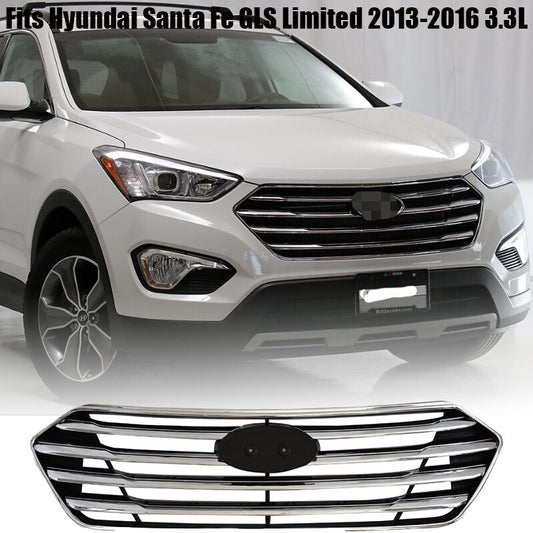 7 for Seat Front Grille Chrome Fits for Hyundai Santa Fe GLS Limited 2013-2016 3.3L n
